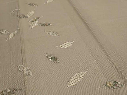 平和屋着物＊夏物 訪問着 絽 駒刺繍 草花文 反端付き 正絹 逸品 AABE2603jd