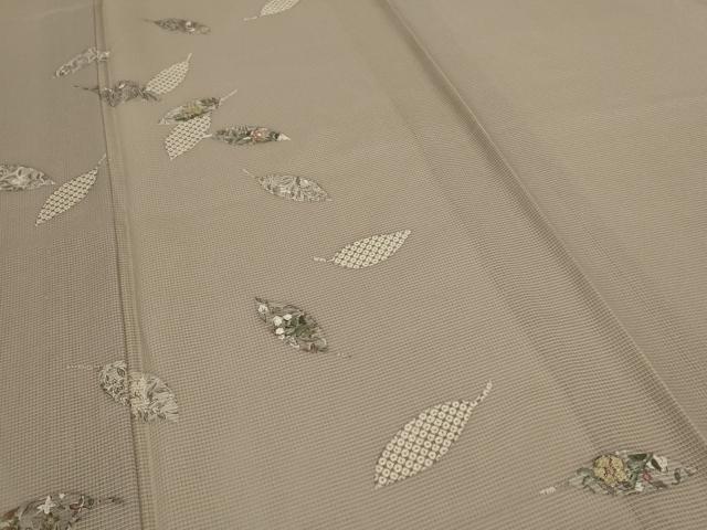 平和屋着物＊夏物 訪問着 絽 駒刺繍 草花文 反端付き 正絹 逸品 AABE2603jd
