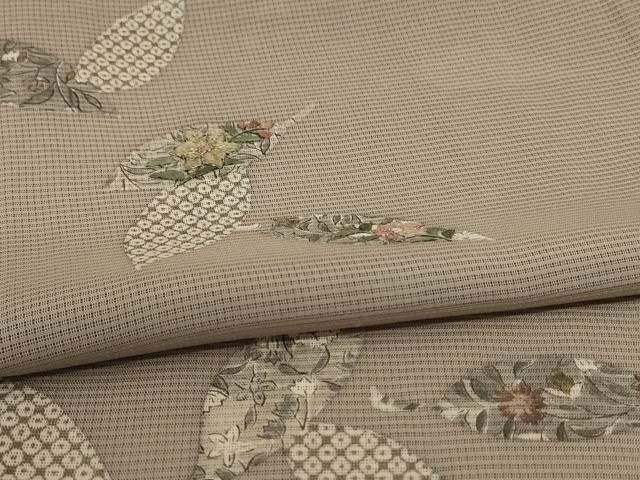 平和屋着物＊夏物 訪問着 絽 駒刺繍 草花文 反端付き 正絹 逸品 AABE2603jd