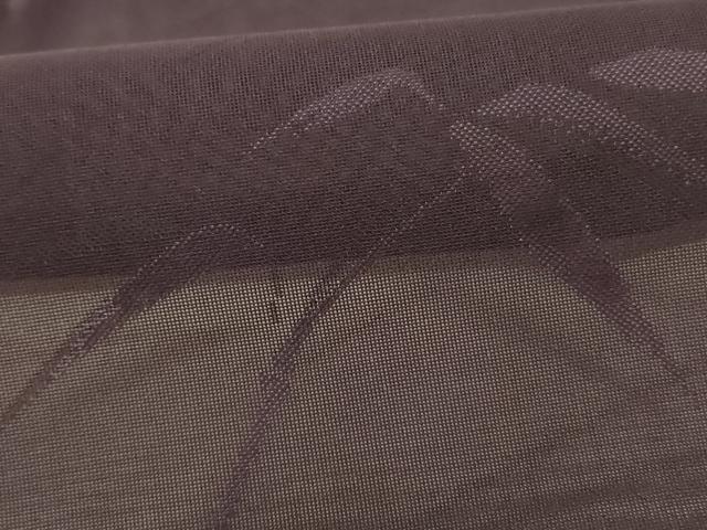 平和屋着物＊夏物 色無地 笹紋紗 黒紅色 正絹 逸品 AABE2609jd