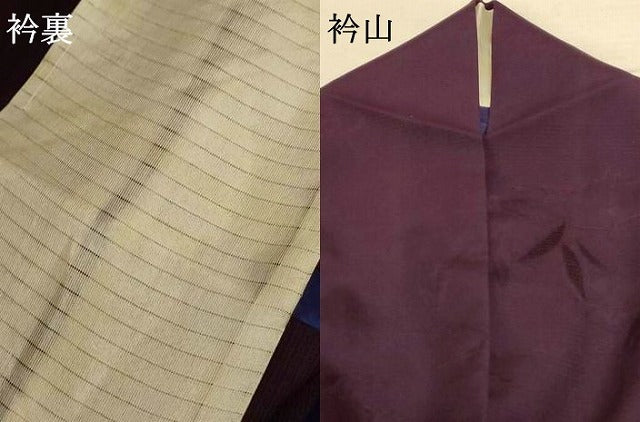 平和屋着物＊夏物　色無地　絽　流水舞葉紋紗　似せ紫色　正絹　逸品　AABE2611jd