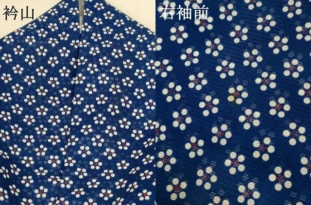 平和屋着物＊夏物 小紋 絽 花尽くし さんび謹製 洗える着物 AABE2614jd