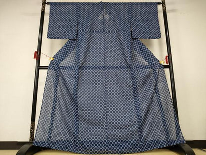 平和屋着物＊夏物 小紋 絽 花尽くし さんび謹製 洗える着物 AABE2614jd