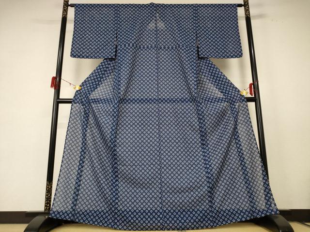 平和屋着物＊夏物 小紋 絽 花尽くし さんび謹製 洗える着物 AABE2614jd