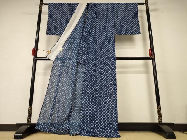平和屋着物＊夏物 小紋 絽 花尽くし さんび謹製 洗える着物 AABE2614jd
