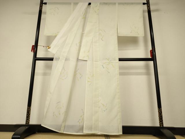 平和屋着物＊夏物 小紋 絽 蜻蛉 洗える着物 AABE2615jd