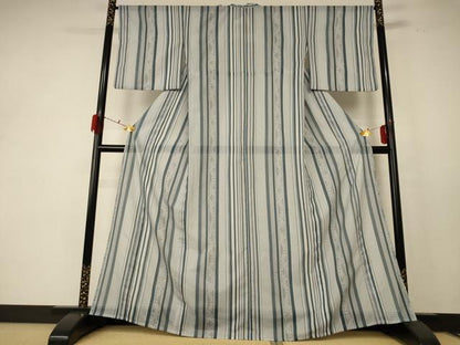 平和屋着物＊夏物 小紋 絽 間道 洗える着物 AABE2618jd