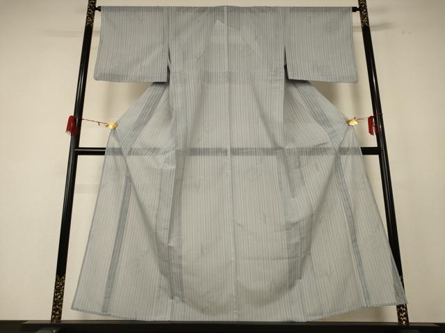 平和屋着物＊夏物　小紋　紗　草花文　西武百貨店扱い　洗える着物　AABE2620jd