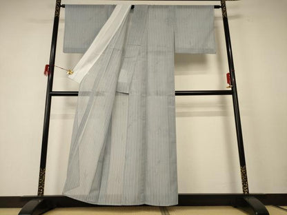 平和屋着物＊夏物　小紋　紗　草花文　西武百貨店扱い　洗える着物　AABE2620jd