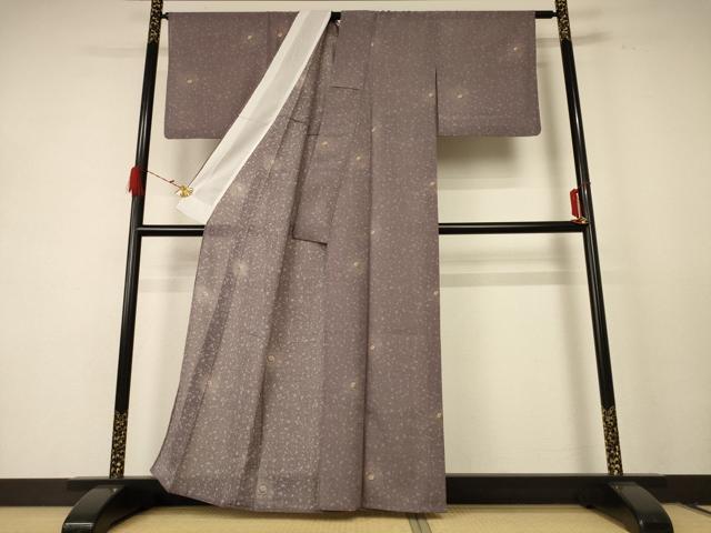 平和屋着物＊夏物 小紋 紗 草花丸文 洗える着物 AABE2622jd