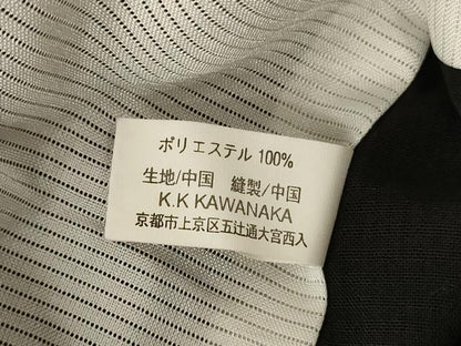 平和屋着物＊夏物 小紋 紗 葡萄 黒地 洗える着物 AABE2629jd