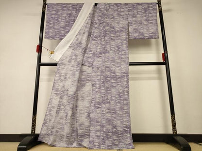 平和屋着物＊夏物 小紋 紗 幾何学文様 洗える着物 AABE2630jd