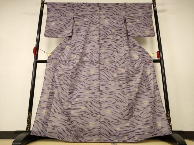 平和屋着物＊夏物 小紋 紗 幾何学文様 洗える着物 AABE2631jd