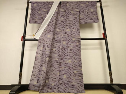 平和屋着物＊夏物 小紋 紗 幾何学文様 洗える着物 AABE2631jd