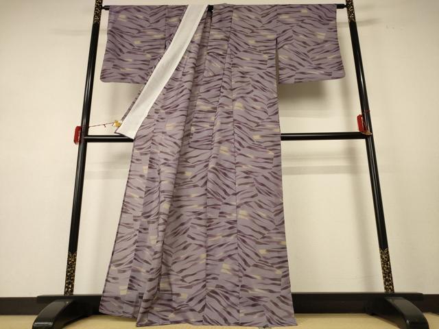 平和屋着物＊夏物 小紋 紗 幾何学文様 洗える着物 AABE2631jd