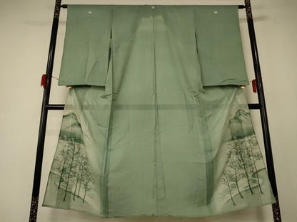 平和屋着物＊夏物 色留袖 絽 風景文 銀糸 正絹 逸品 AABE2636jd