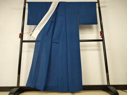 平和屋着物＊夏物 色無地 絽 青藍色 正絹 逸品 AABE2637jd