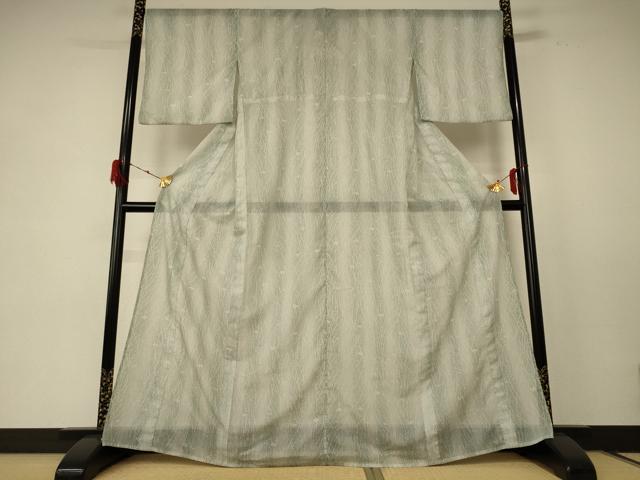 平和屋着物＊夏物 小紋 紗 舞花文 洗える着物 AABE2641jd