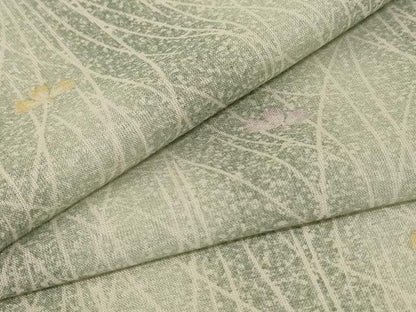 平和屋着物＊夏物 小紋 紗 舞花文 洗える着物 AABE2641jd