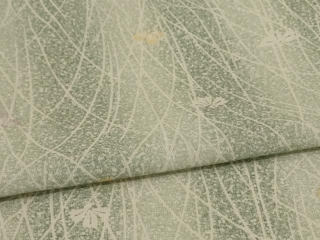 平和屋着物＊夏物 小紋 紗 舞花文 洗える着物 AABE2641jd