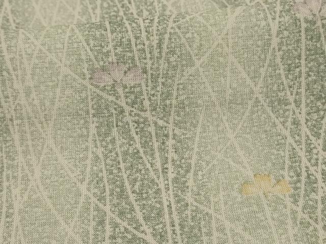 平和屋着物＊夏物 小紋 紗 舞花文 洗える着物 AABE2641jd