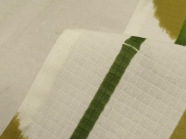 平和屋着物＊夏物 小紋 紅梅 笹竹文 洗える着物 AABE2642jd