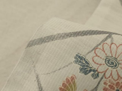 平和屋着物＊夏物 小紋 紗 草花文 洗える着物 AABE2646jd