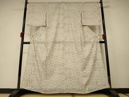 平和屋着物＊夏物 小紋 紗 幾何学文様 洗える着物 AABE2649jd