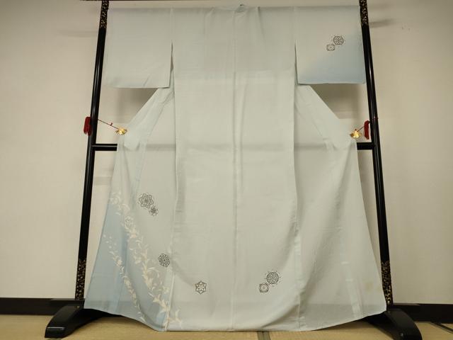 平和屋着物＊夏物 訪問着 絽 正倉院花文 暈し染め 金彩 洗える着物 AABE2651jd