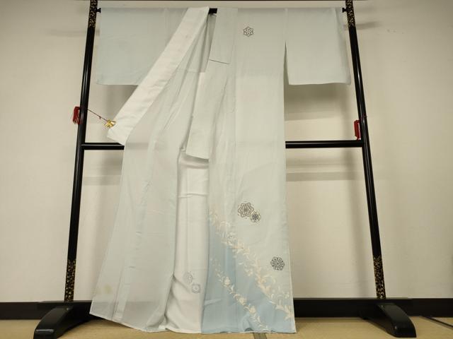 平和屋着物＊夏物 訪問着 絽 正倉院花文 暈し染め 金彩 洗える着物 AABE2651jd