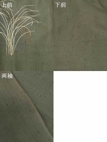 平和屋着物＊夏物 訪問着 紗 友禅 作家物 紬地 草花文 正絹 逸品 AABE2652jd