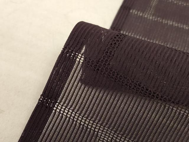 平和屋着物＊夏物 色無地 縦絽 黒鳶色 高島屋扱い 正絹 逸品 AABE2660jd