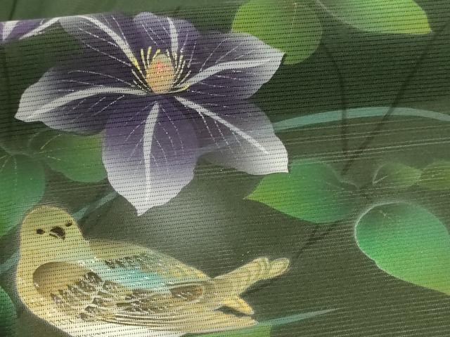 平和屋着物＊夏物　訪問着　絽　花鳥文　暈し染め　金彩　正絹　逸品　AABE2662jd 平和屋着物＊夏物 訪問着 絽 花鳥文 暈し染め 金彩 正絹 逸品