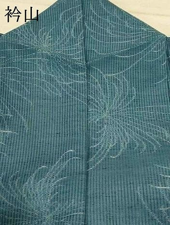 平和屋着物＊夏物　駒&amp;#37569;上布　縦絽　乱菊　反端付き　正絹　逸品　AABE2663jd 平和屋着物＊夏物 駒鋁上布 縦絽 乱菊 反端付き