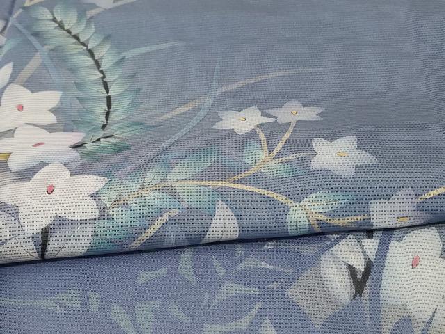 平和屋着物＊夏物　訪問着　絽　刺繍　草花文　正絹　逸品　AABE0680jd 平和屋着物＊夏物 訪問着 絽 草花文 正絹 逸品 AABE2667jd