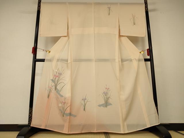 平和屋着物＊夏物 訪問着 絽 流水草花文 暈し染め 正絹 逸品 AABE2668jd