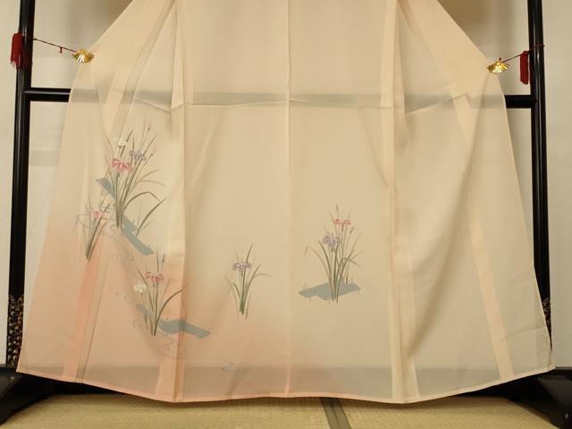 平和屋着物＊夏物 訪問着 絽 流水草花文 暈し染め 正絹 逸品 AABE2668jd
