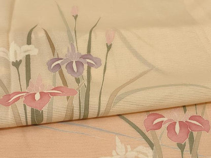 平和屋着物＊夏物 訪問着 絽 流水草花文 暈し染め 正絹 逸品 AABE2668jd