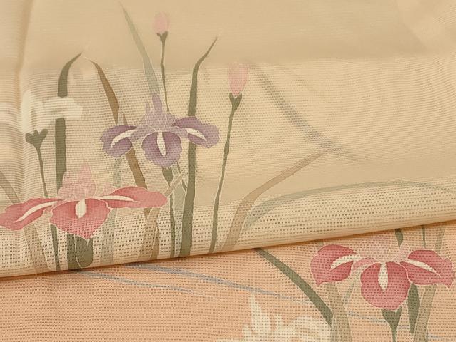平和屋着物＊夏物 訪問着 絽 流水草花文 暈し染め 正絹 逸品 AABE2668jd