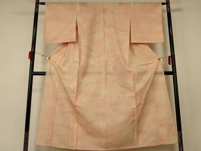 平和屋着物＊夏物 小紋 紗 草葉文 暈し染め 正絹 逸品 AABE2669jd