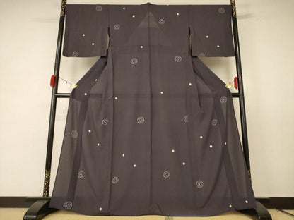 平和屋着物＊夏物 小紋 絽 絞り 渦 正絹 逸品 AABE2671jd