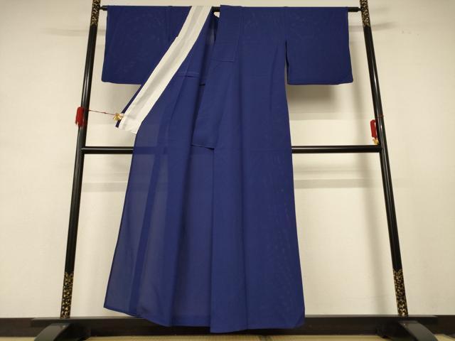 平和屋着物＊夏物 色無地 絽 留紺色 正絹 逸品 AABE2673jd