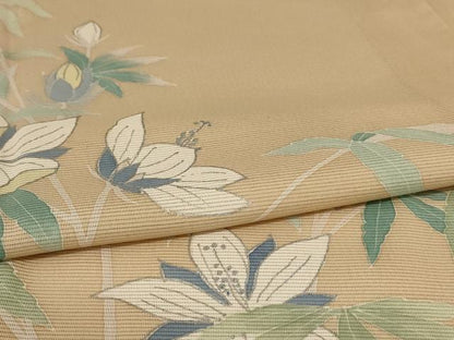 平和屋着物＊夏物 訪問着 絽 草花文 銀彩 正絹 逸品 AABE2676jd