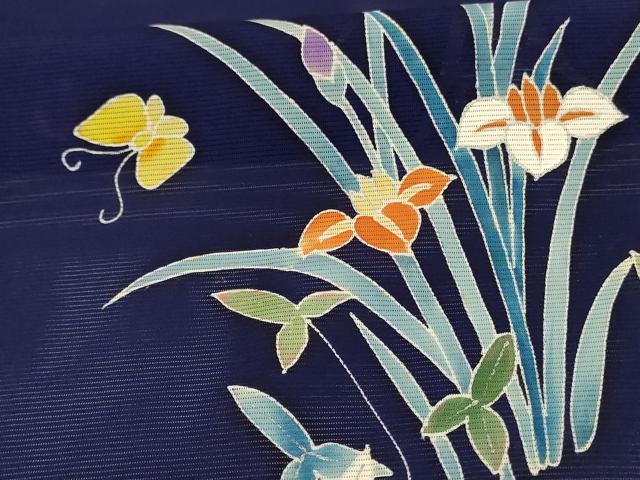 平和屋着物＊夏物 訪問着 絽 流水花鳥文 銀彩 正絹 逸品 AABE2678jd