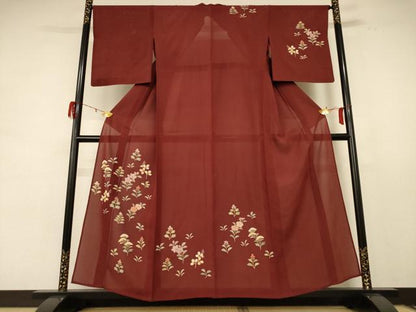 平和屋着物＊夏物 訪問着 絽 草花文 正絹 逸品 AABE2681jd