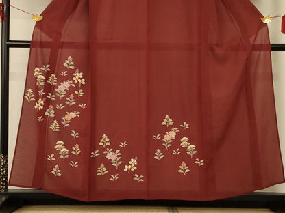 平和屋着物＊夏物 訪問着 絽 草花文 正絹 逸品 AABE2681jd