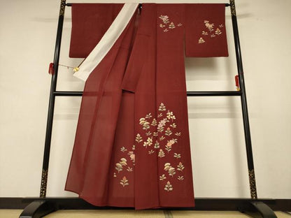 平和屋着物＊夏物 訪問着 絽 草花文 正絹 逸品 AABE2681jd