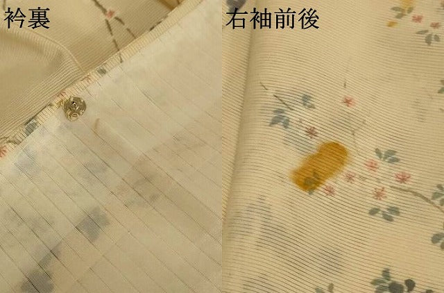 平和屋着物＊夏物 小紋 絽 枝花文 正絹 逸品 AABE2682jd