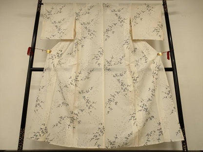 平和屋着物＊夏物 小紋 絽 枝花文 正絹 逸品 AABE2682jd