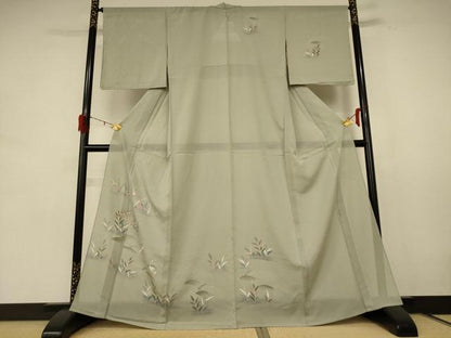平和屋着物＊夏物 訪問着 絽 流水花鳥文 正絹 逸品 未使用 AABE2683jd
